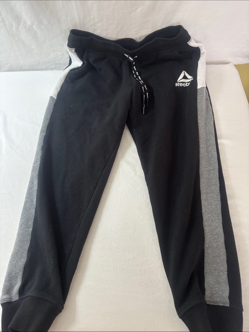 Reebok Womens Black Quarter-Zip Pullover with White Logo Pants as well. - Picture 2 of 10